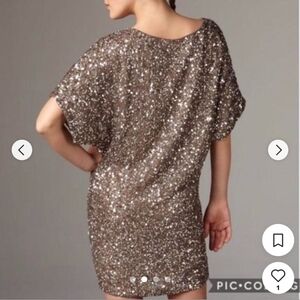 Vince Sparkling Mini Dress in Bronze